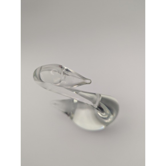 Vintage Clear Glass Swan Figurine Paperweight Elegant Tabletop Decor Accent - Picture 5 of 13